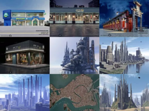 10 High Quality Exterior Scene 3D Models