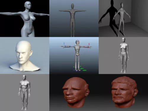 10 Lowpoly Basic Mesh Character 3D Models