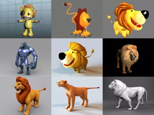 10 Animal Lion Maya 3D Models – Week 2020-38