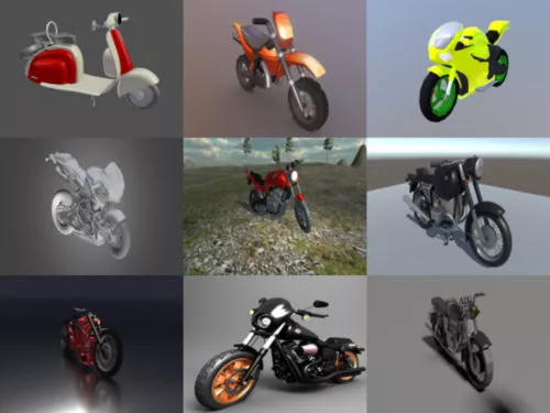 10 Motorcycle Free Blender 3D Models – Week 2020-40