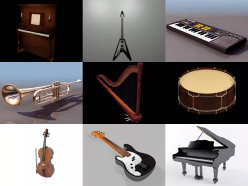 10 Music Instrument 3D Models – Week 2020-39