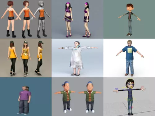 10 Teenage Free 3D Models Collection