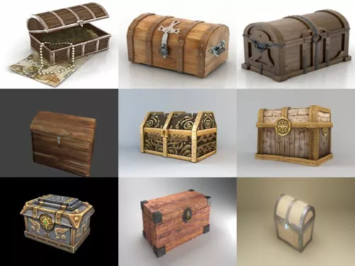 10 Treasure Chest Free 3D Models Collection
