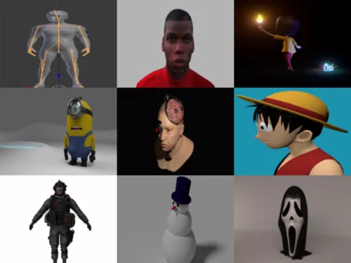 12 Character Free Blender 3D Models – Week 2020-40
