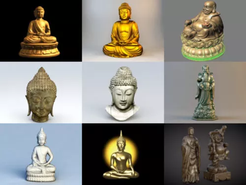 12 Statue of Buddha Free 3D Models