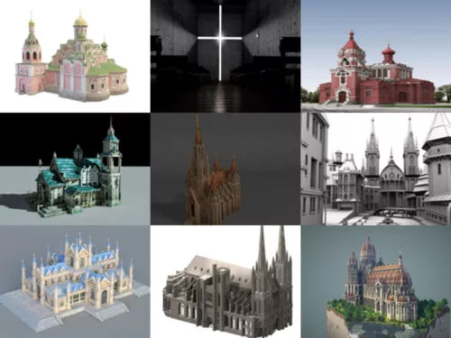 15 Church Building Free 3D Models