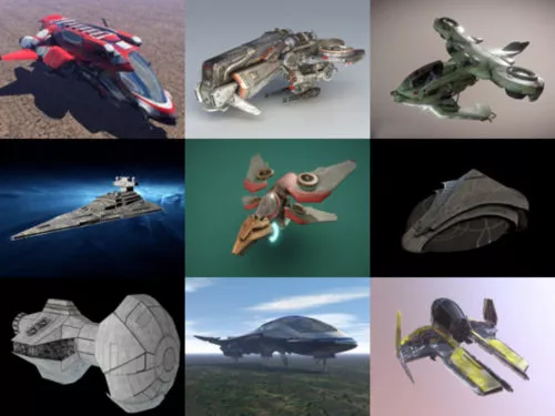 15 High Quality Sci-fi Aircraft 3D Models Collection