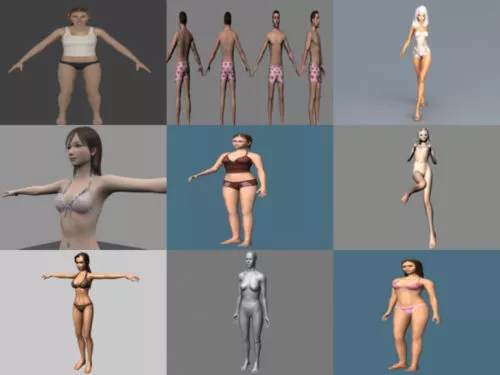 15 Underwear Character Free 3D Models