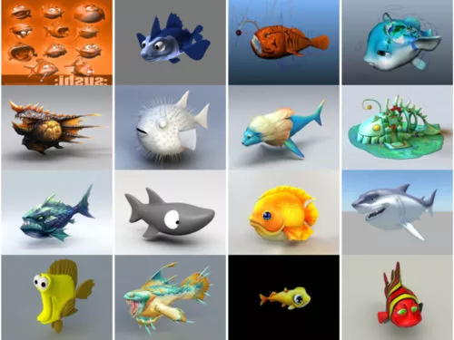 20 Cartoon Fish Free 3D Models – Week 2020-39