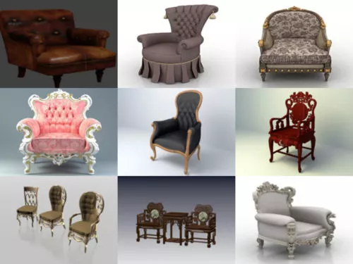 20 Classic Chair Free 3D Models Collection