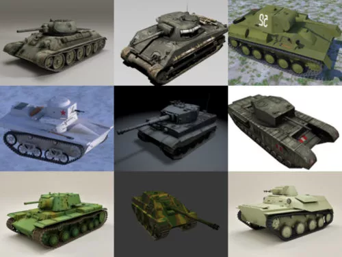 23 High Detailed WW2 Tank Free 3D Models
