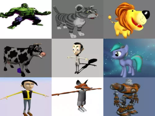 20 Obj Cartoon Character Free 3D Models Collection