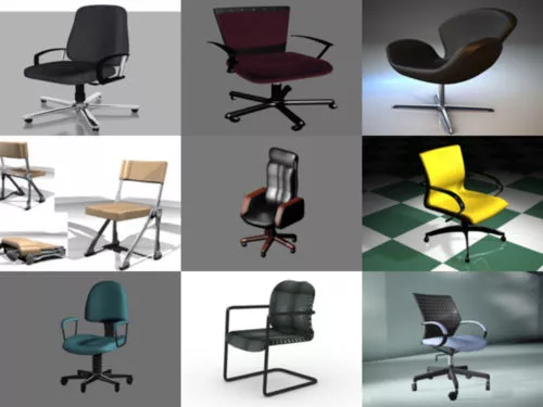 20 Office Chair Free 3D Models Collection