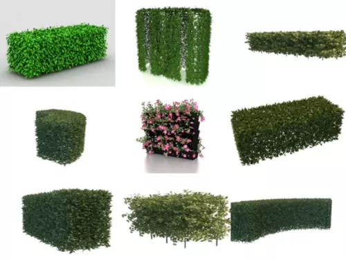 20 Realistic Hedge Free 3D Models