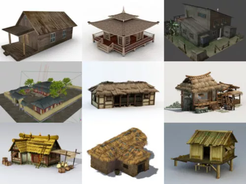 20 Vintage House Free 3D Models Collection