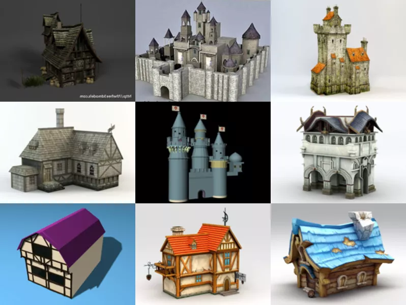 10 3ds Max Medieval Building 3D Models – Day 18 Oct 2020