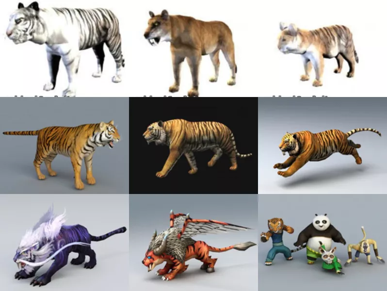 10 3ds Max Tiger 3D Models – Day 18 Oct 2020