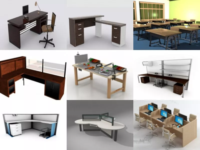 10 3ds Max Work Desk 3D Models – Day 16 Oct 2020