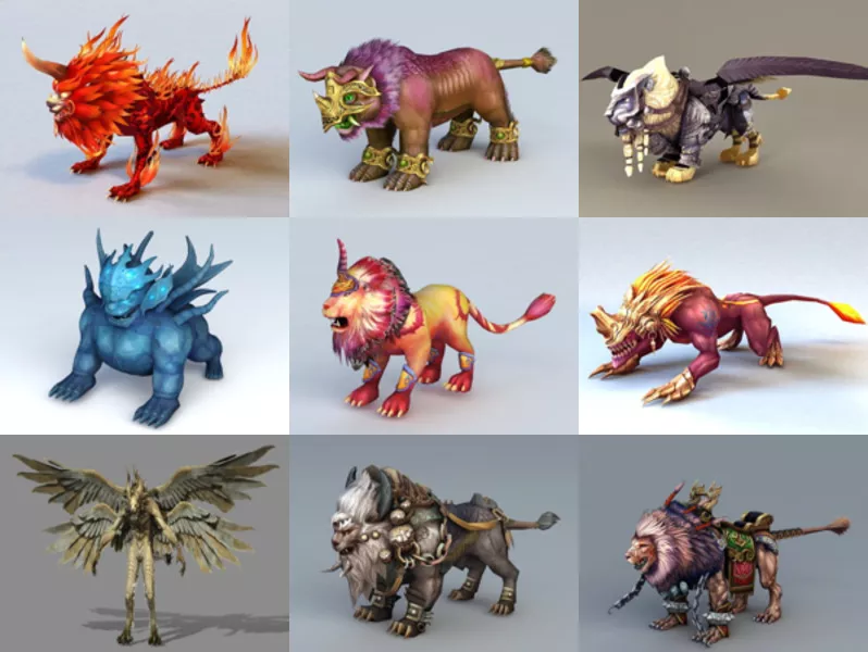 10 Animal Lion Fantasy 3D Models – Week 2020-43