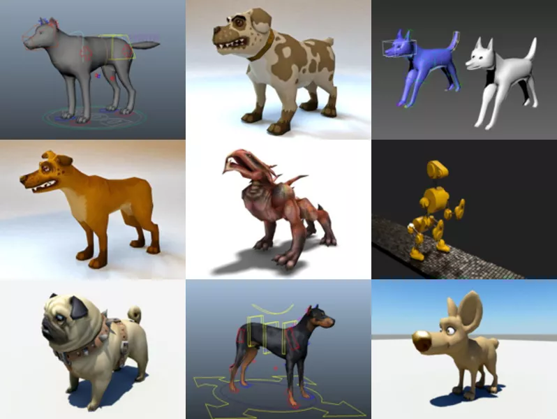 10 Animated Dog Free 3D Models – Week 2020-43