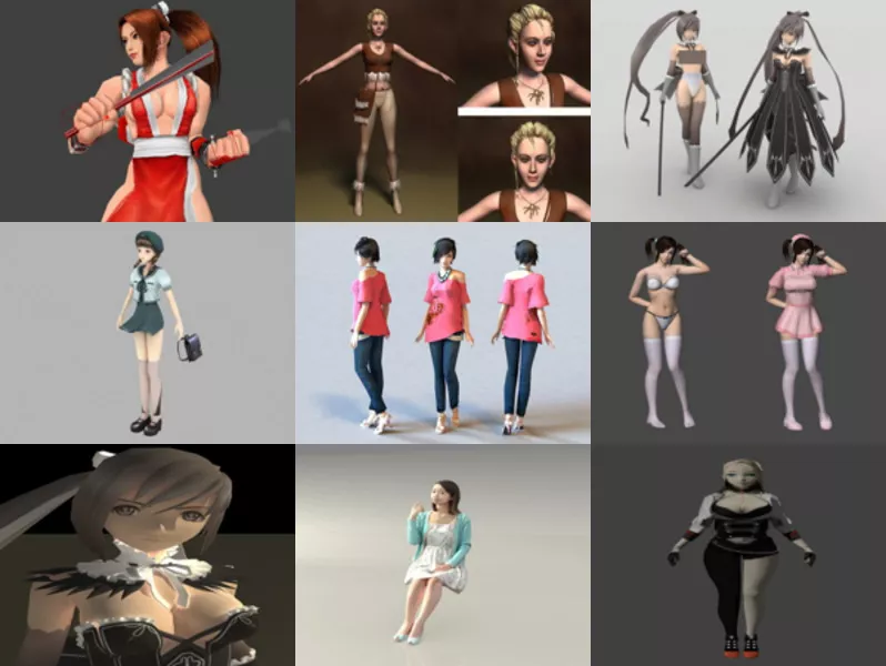 10 Beautiful Girl Free 3D Models Character – Week 2020-43