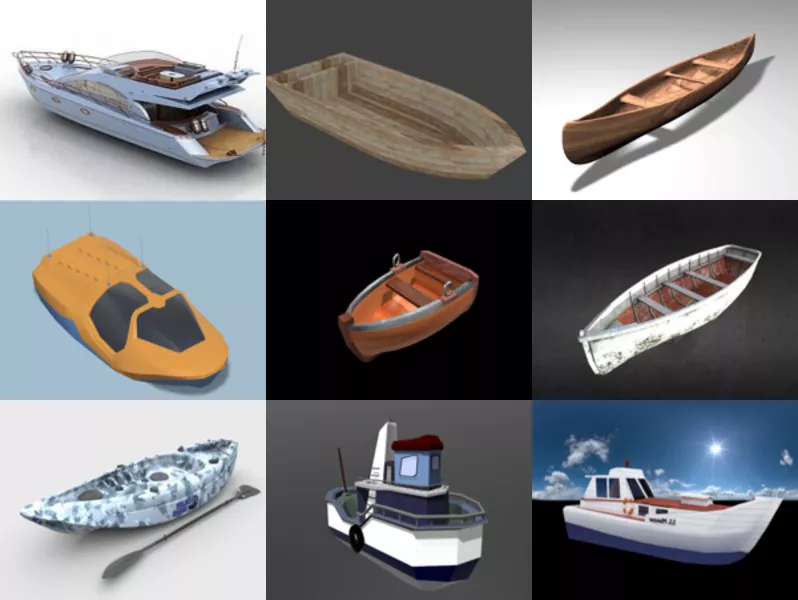 10 Blender Boat Free 3D Models – Week 2020-43
