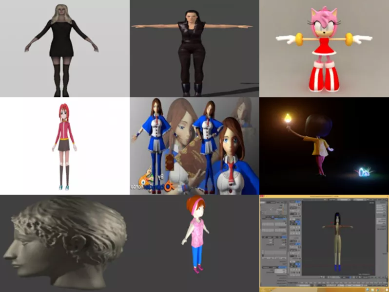 10 Blender Female Character 3D Models – Week 2020-43