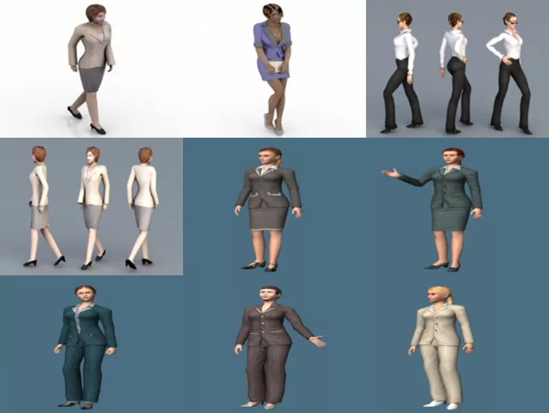 10 Business Woman Free 3D Models Character – Week 2020-43