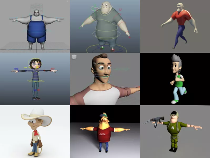 10 Cartoon Man Free 3D Models – Week 2020-43