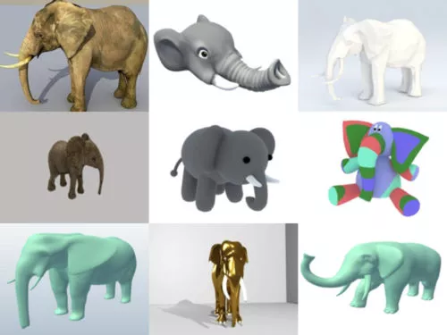 10 Elephant Free OBJ 3D Models Collection