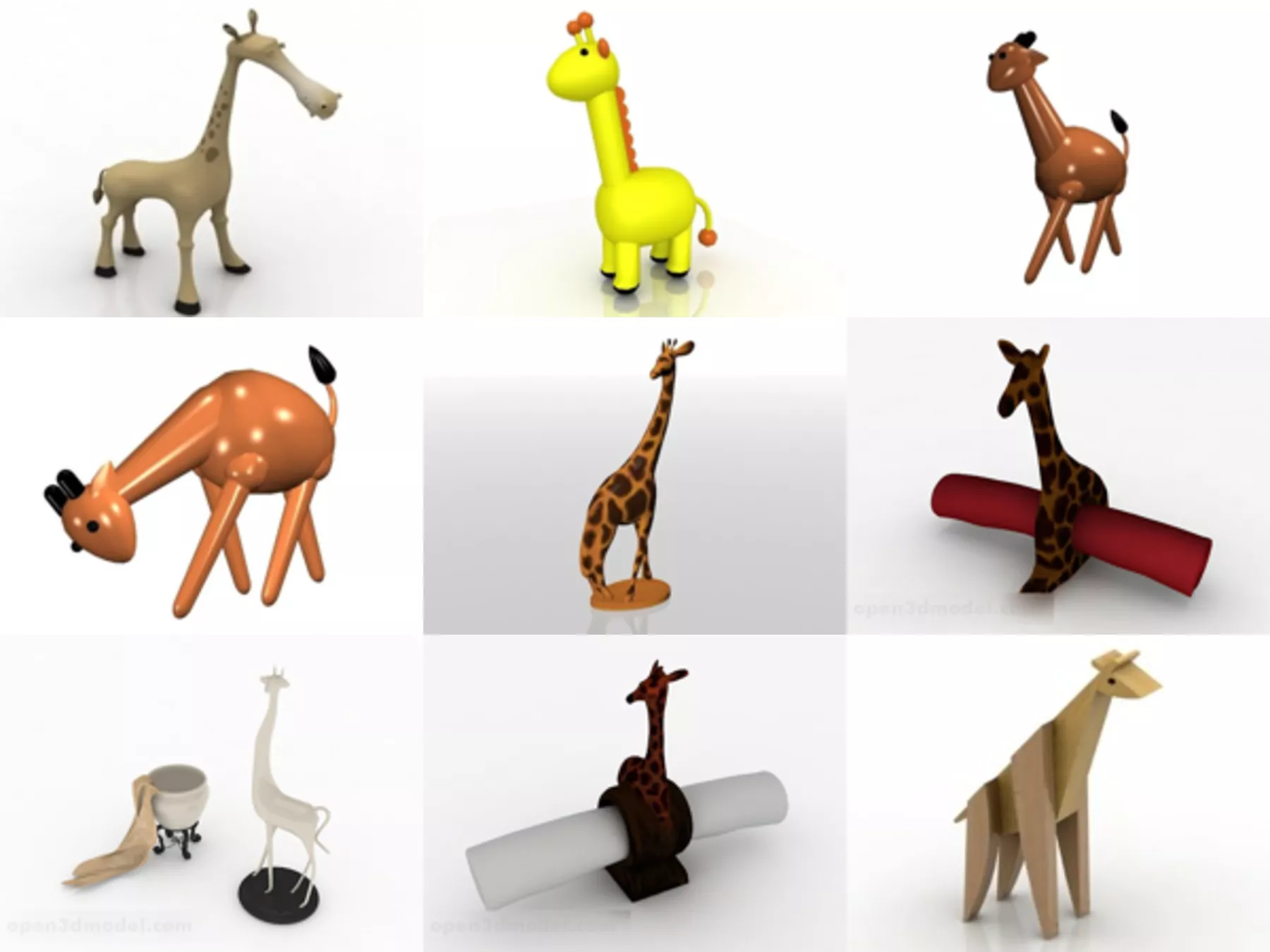 10 Giraffe Toy Free 3D Models