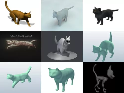 10 Lowpoly Cat Free 3D Models Animal