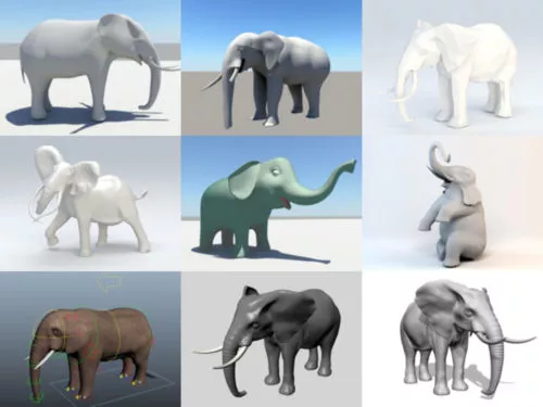 10 Lowpoly Elephant 3D Models Free Download