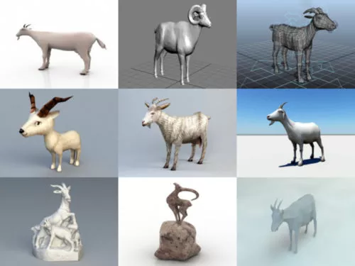 10 Lowpoly Goat 3D Models Animal Free Download