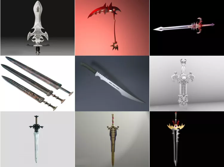 10 Maya Sword 3D Models – Day 15 Oct 2020