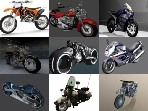 10 Motorcycle Free OBJ 3D Models – Week 2020-41