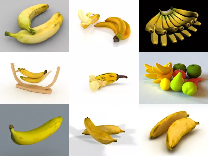 10 Realistic Banana 3D Models – Week 2020-44