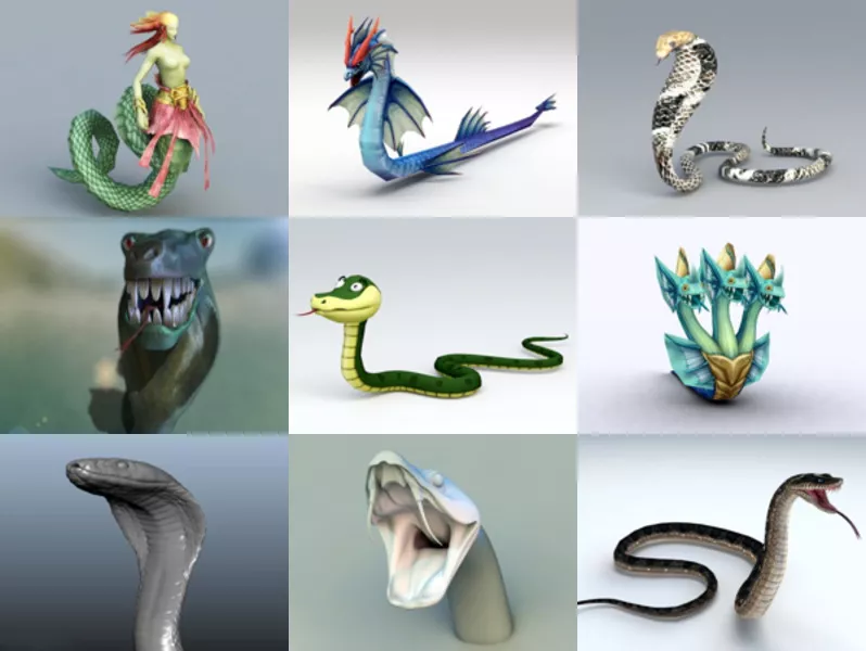 10 Snake 3D Models Collection – Week 2020-44