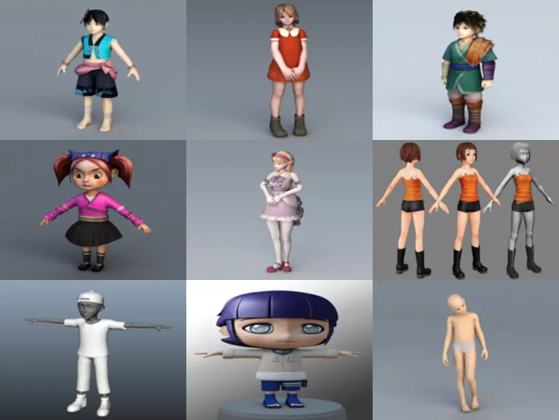 10 Teenager Character Free 3D Models – Week 2020-43
