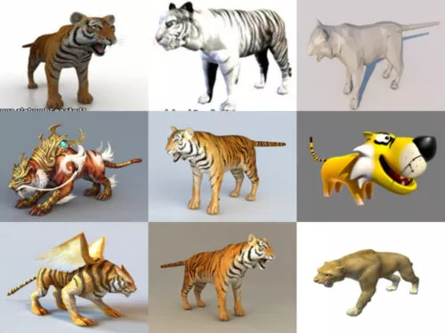 10 Tiger Free OBJ 3D Models Week 2020-41