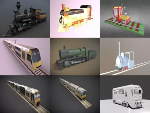 10 Vehicle Train Free Blender 3D Models – Week 2020-40