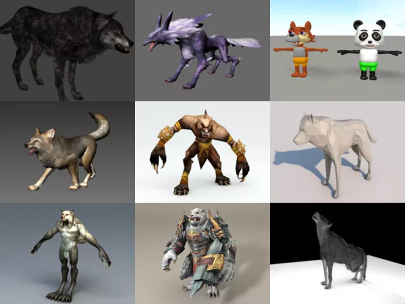 10 Wolf Free 3D Models Collection – Week 2020-44