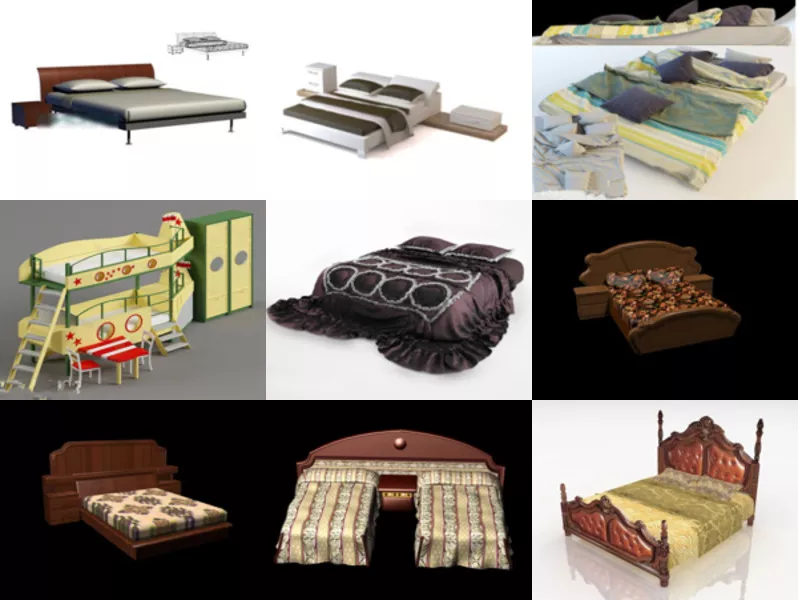 12 3ds Max Bed 3D Models – Day 16 Oct 2020