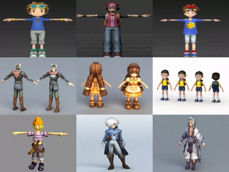 12 Anime Boy 3D Models Character – Week 2020-43