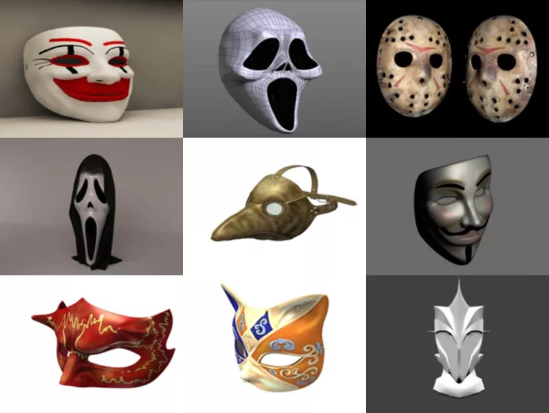 12 Best Halloween Face Masks 3D Models 2020