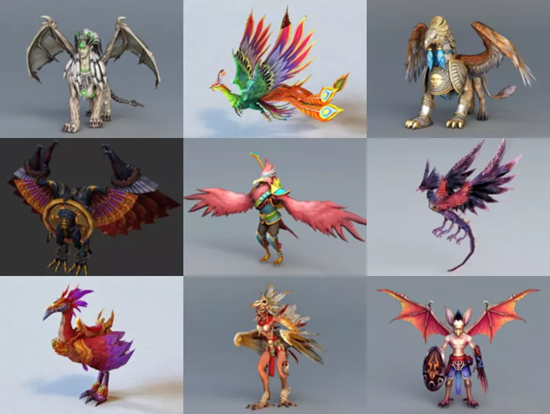 12 Bird Character 3D Models for Game Design – Week 2020-43
