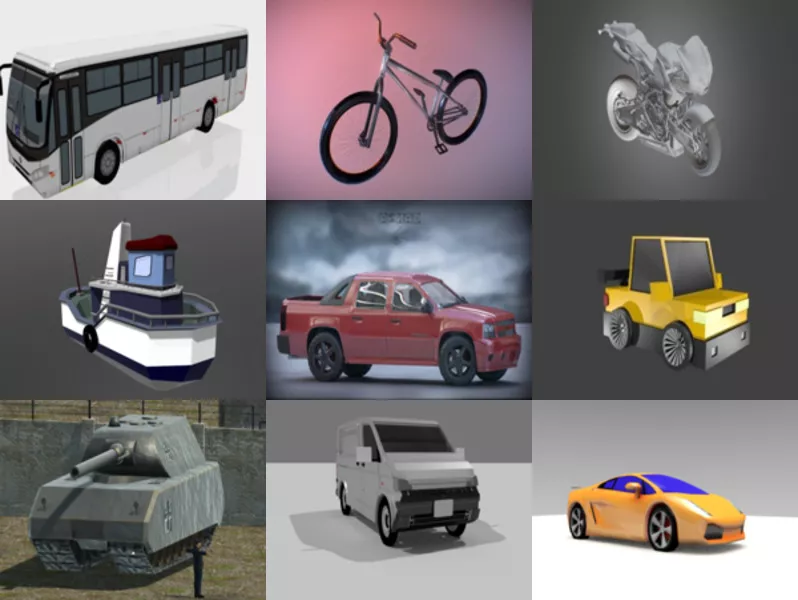 Top 12 Blender Vehicle Free 3D Models – Week 2020-43