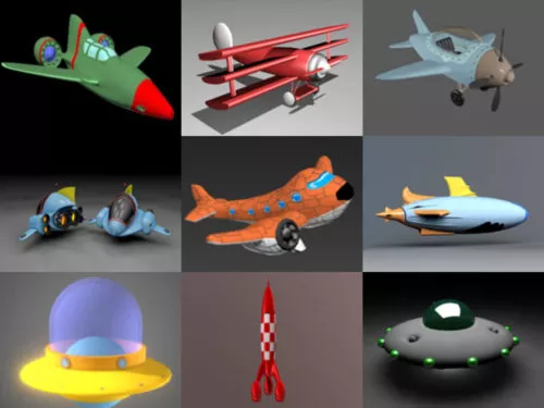 12 Cartoon Aircraft Free 3D Models – Week 2020-41