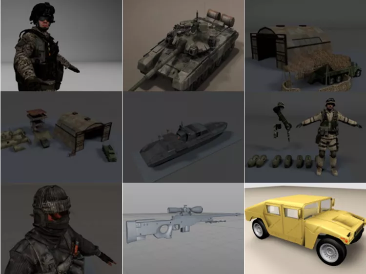 12 Cinema 4d Military 3D Models – Day 2020.10.14