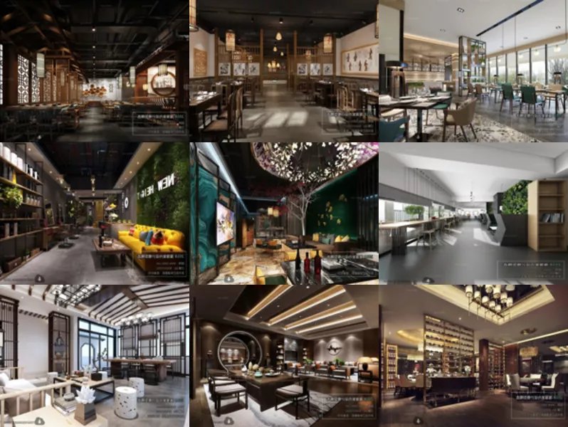 12 Tea Restaurant Interior Scene 3D Models – Week 2020-42